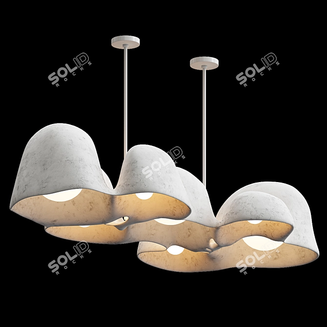 Elegant Illuminated Art: Sculptural Fixture 3D model image 3