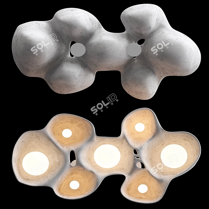 Elegant Illuminated Art: Sculptural Fixture 3D model image 4