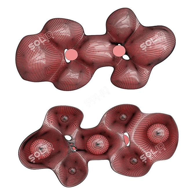 Elegant Illuminated Art: Sculptural Fixture 3D model image 5