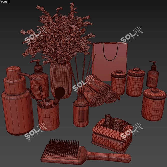 Luxury Bath Accessory Set 3D model image 5