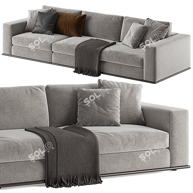 Luxurious Minotti Hamilton Sofa: Premium 3-Seater 3D model image 1