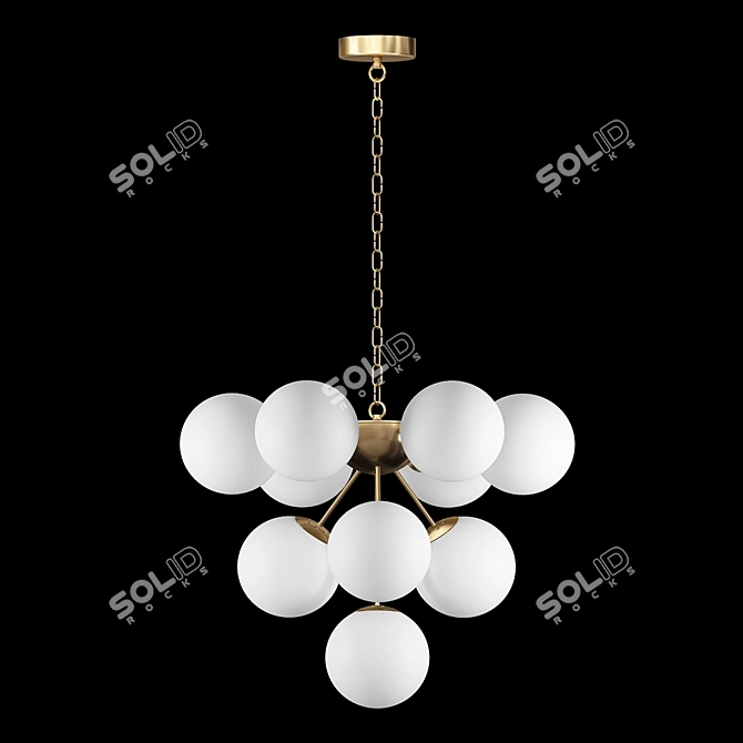Elegant Grape Cluster Chandelier 3D model image 2