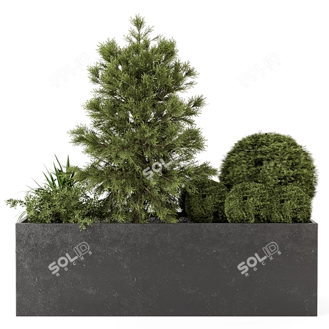 Outdoor Garden Set: 4 Plants 3D model image 2