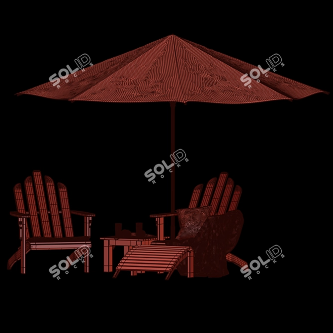 Ultimate Relaxation: Reclining Chair with Footrest 3D model image 5