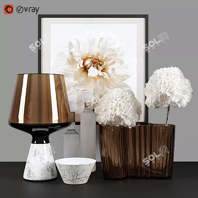 Elegant Home Decor Set 3D model image 1