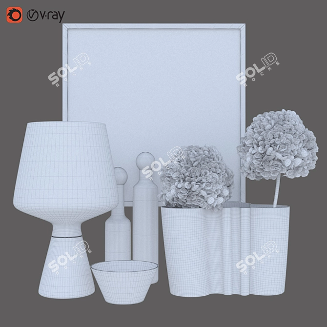 Elegant Home Decor Set 3D model image 2