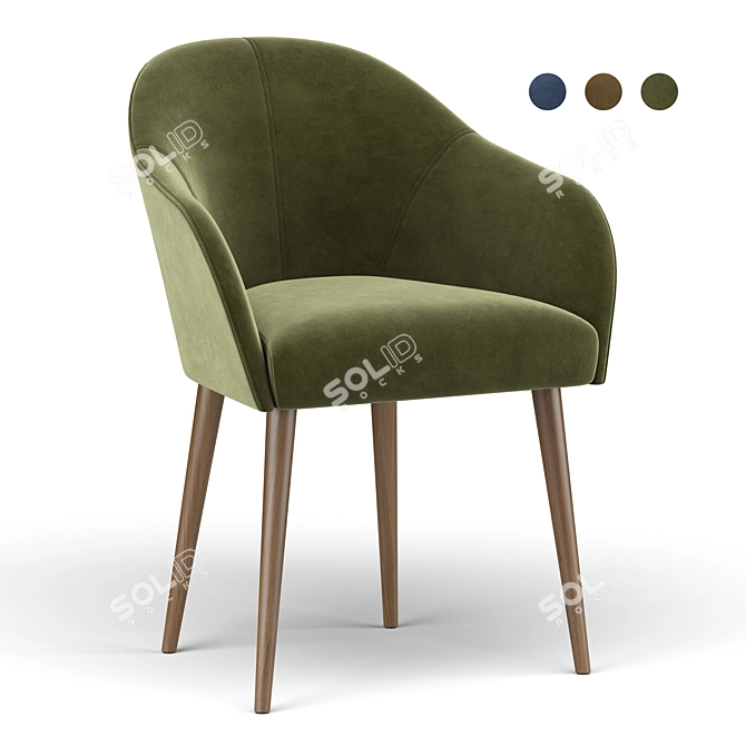 Elegant Lili Dining Chair: Stylish, Comfortable, and Versatile 3D model image 1
