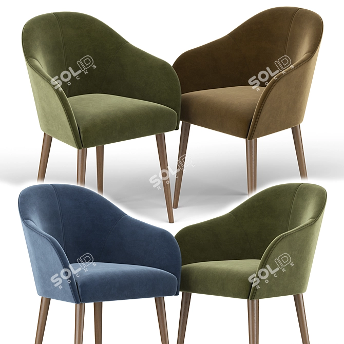 Elegant Lili Dining Chair: Stylish, Comfortable, and Versatile 3D model image 2