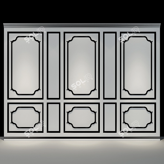 Elegant 3D Wall Panel 3D model image 2