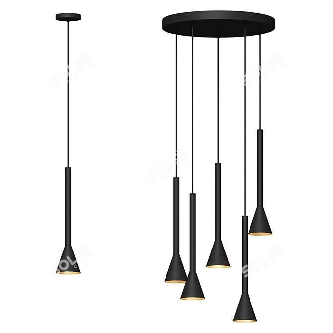 Elegant Liliana Pendant Light 3D model image 1