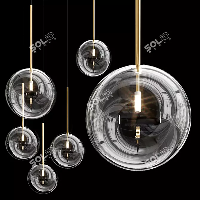 Luminous Globe Pendant Light 3D model image 1