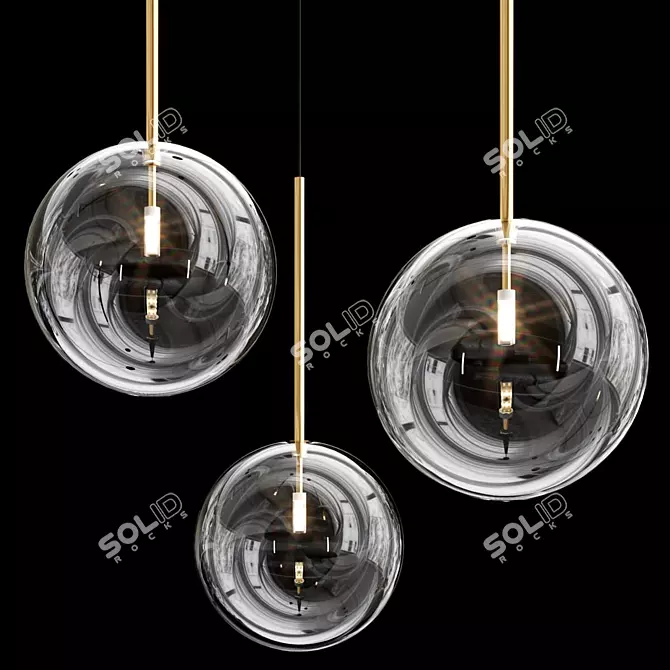 Luminous Globe Pendant Light 3D model image 2