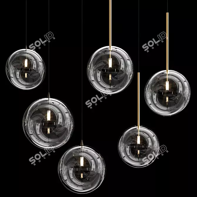 Luminous Globe Pendant Light 3D model image 3