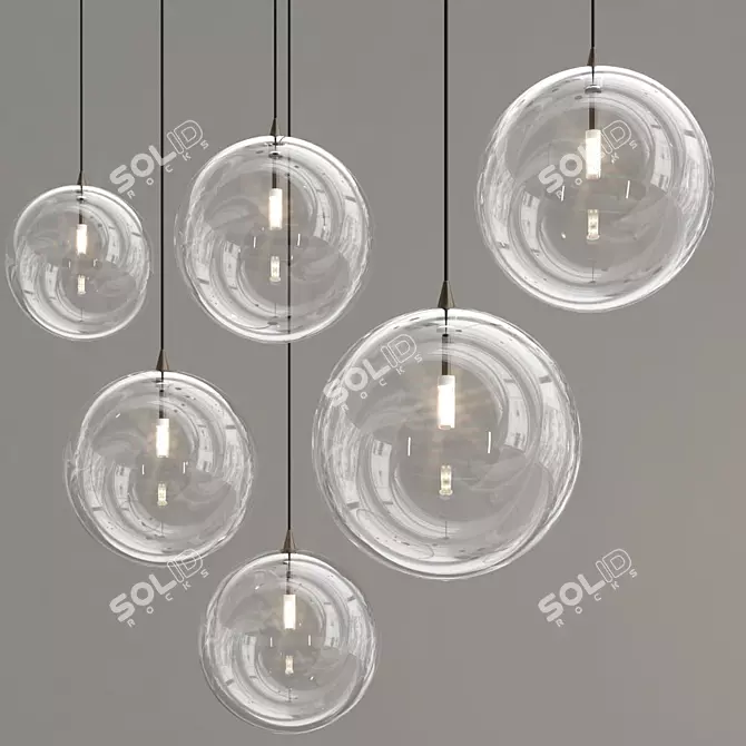 Luminous Globe Pendant Light 3D model image 4