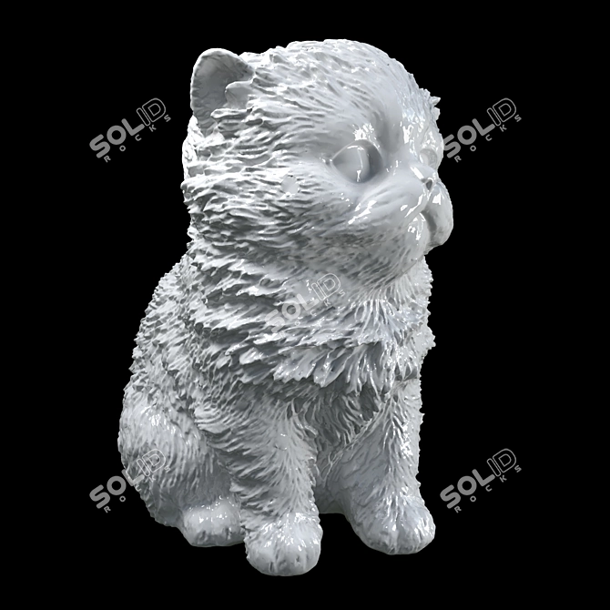 Mystical Feline Sculpture 3D model image 2
