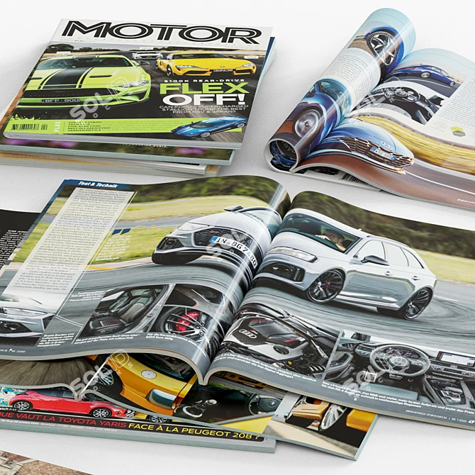 Rev up Your Knowledge with Automotive Magazines 3D model image 2