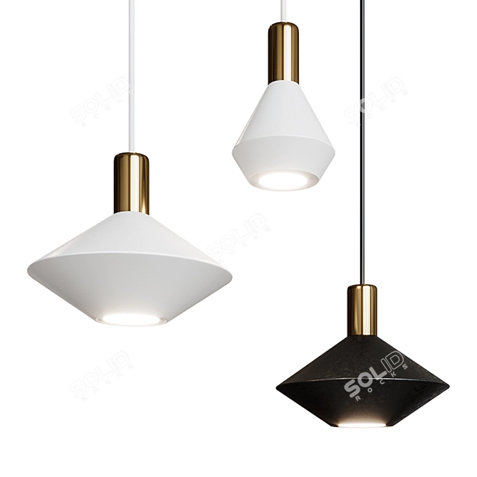 Sleek and Stylish Pendant Lights 3D model image 1