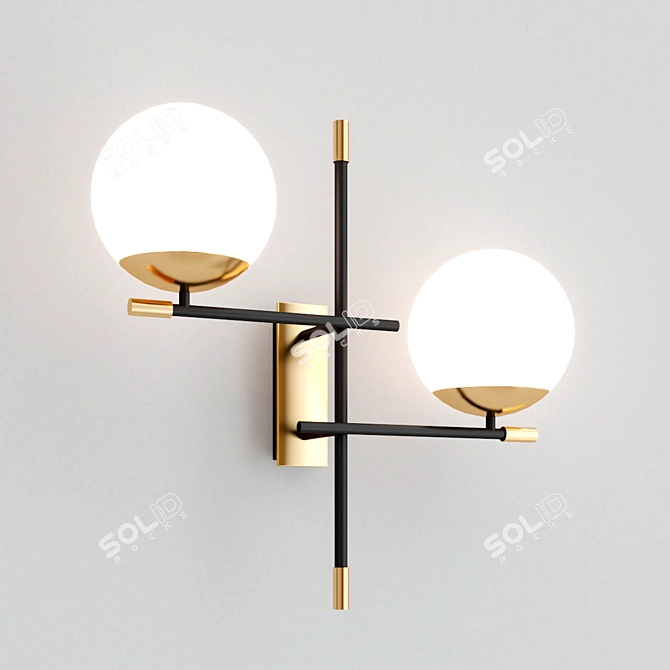 Nostalgic Glow: Metal Wall Lamp 3D model image 2