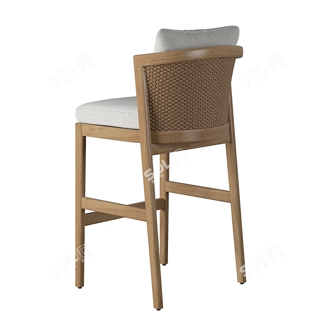 Elegant RH Malta Barstool 3D model image 2