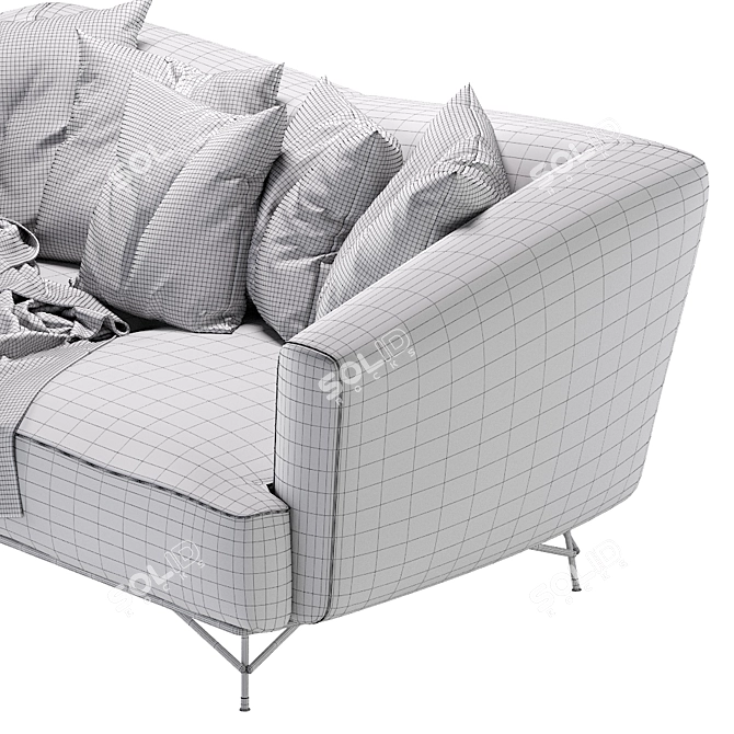 Italian Leather Sofa: Ditre Italia Lennox 3D model image 5