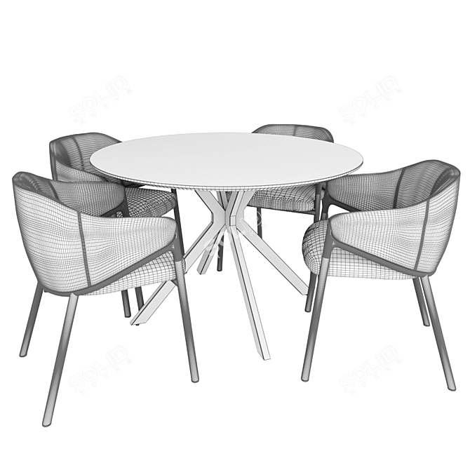 Stylish Hammer Chair & Ralf Table 3D model image 4