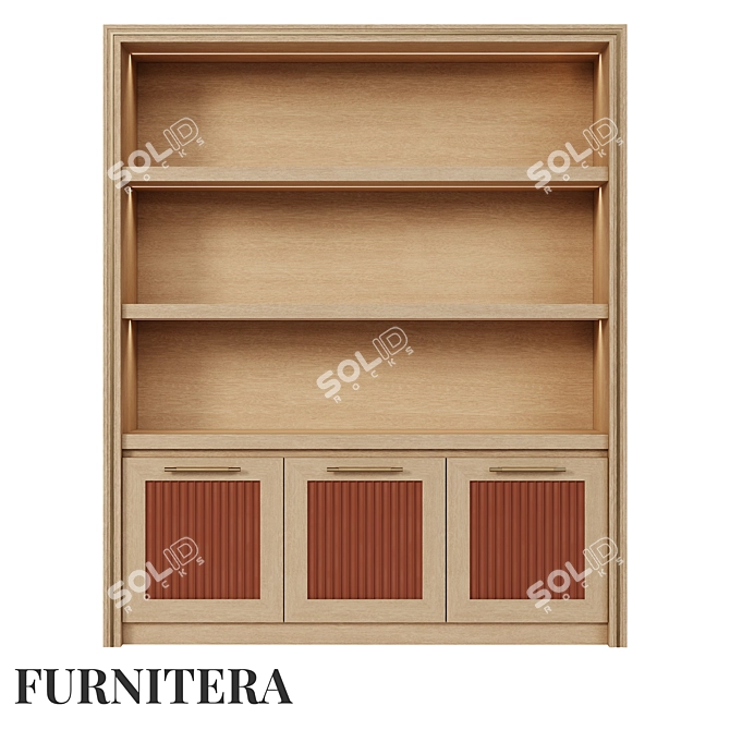 Nolan Oak Veneer Bookcase: Classic Style with Ample Storage 3D model image 1