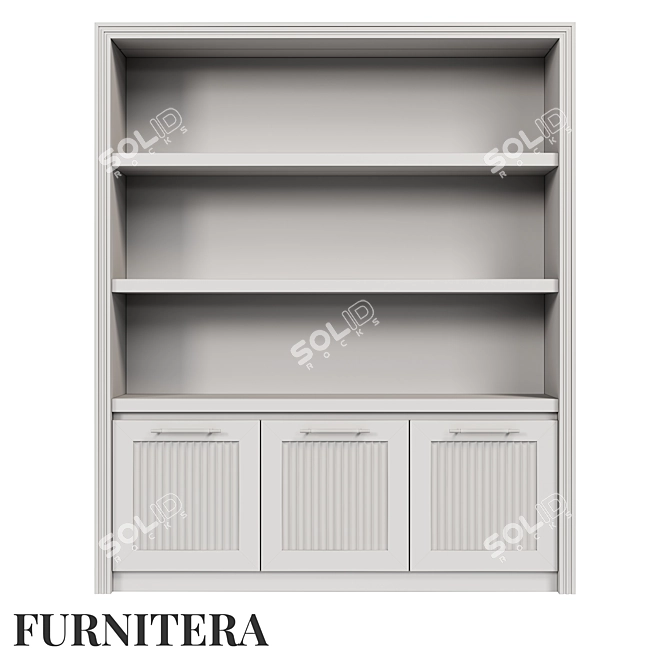 Nolan Oak Veneer Bookcase: Classic Style with Ample Storage 3D model image 3