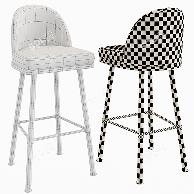 Modern Elegance: Juliettes Bar Stool 3D model image 2