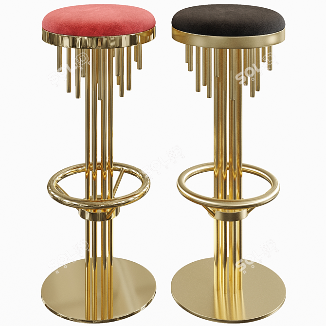 Deco Chic Bar Stool: Luxury & Elegance 3D model image 1