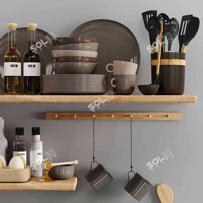 Stylish Kitchen Accessory Set 3D model image 3