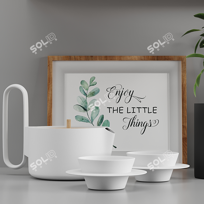 Stylish Kitchen Accessory Set 3D model image 5