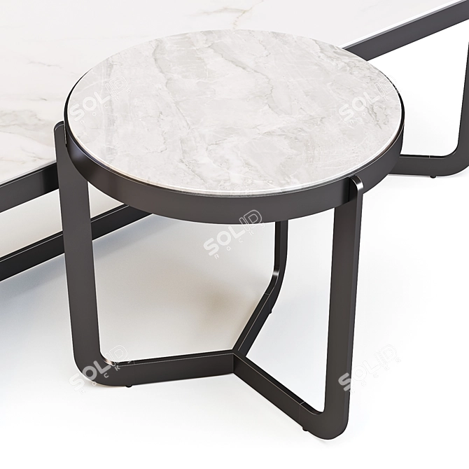 Mina Marble Coffee & Side Table Set 3D model image 3