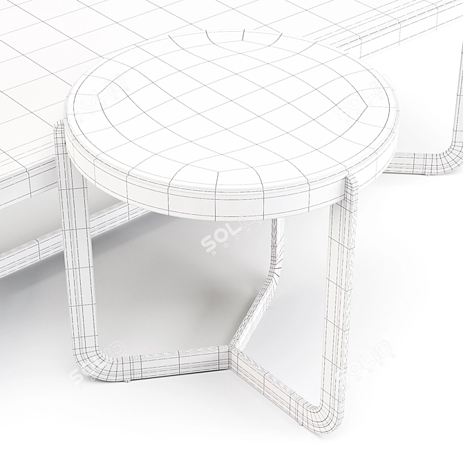 Mina Marble Coffee & Side Table Set 3D model image 5