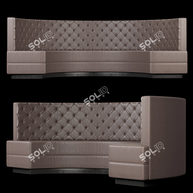 Elegant Bourbon Round Sofa 3D model image 1