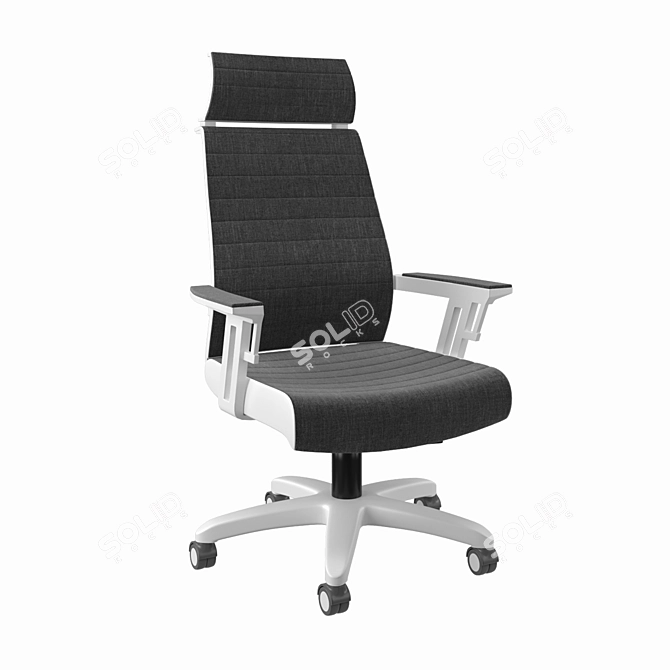 Executive Black and Gray Office Chair 3D model image 4