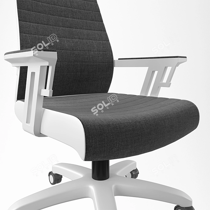 Executive Black and Gray Office Chair 3D model image 5