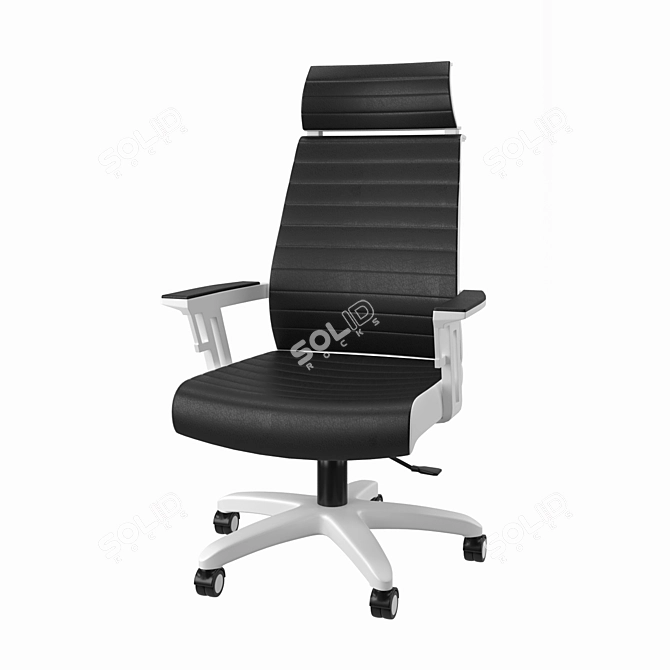 Executive Black and Gray Office Chair 3D model image 8