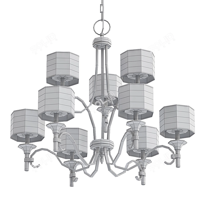 Elegant Bronze Chandelier - Ideal for Any Space 3D model image 2