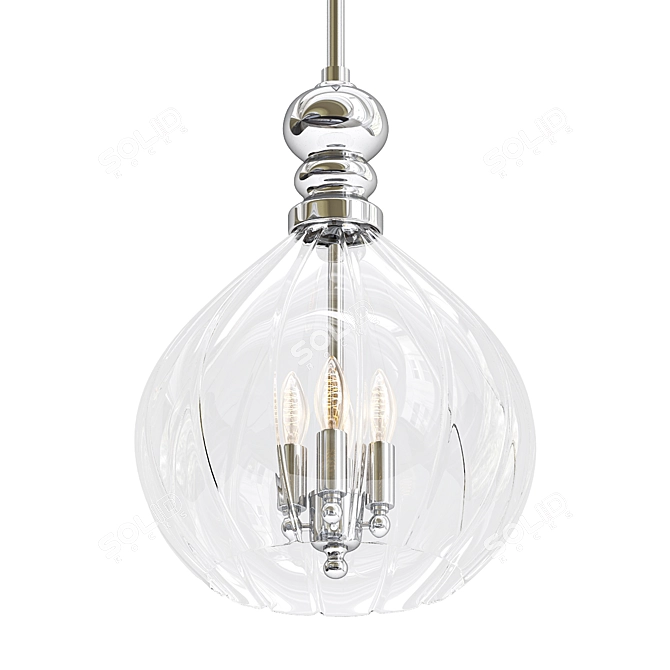 Contemporary 3-Light Cluster Pendant 3D model image 1