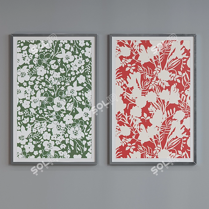 Modern Abstract Picture Frame Set 3D model image 4