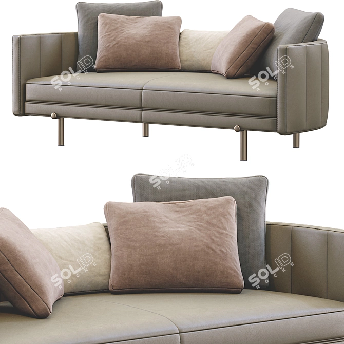 Modern Leather Sofa: Torii by Minotti 3D model image 3