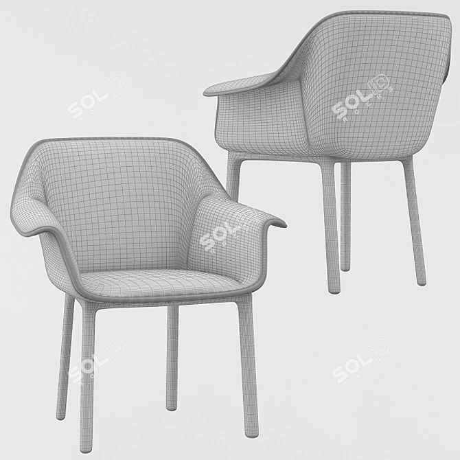 Sleek Porro Draped Chair 3D model image 1