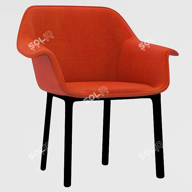 Sleek Porro Draped Chair 3D model image 6