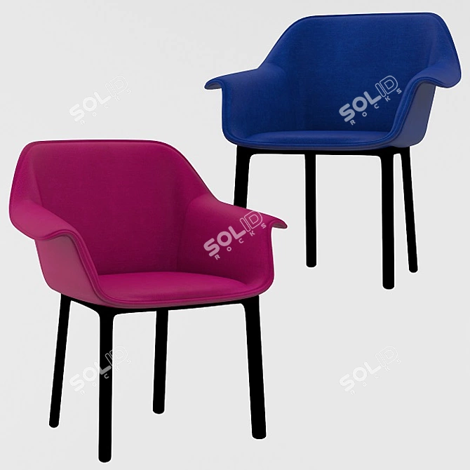 Sleek Porro Draped Chair 3D model image 7