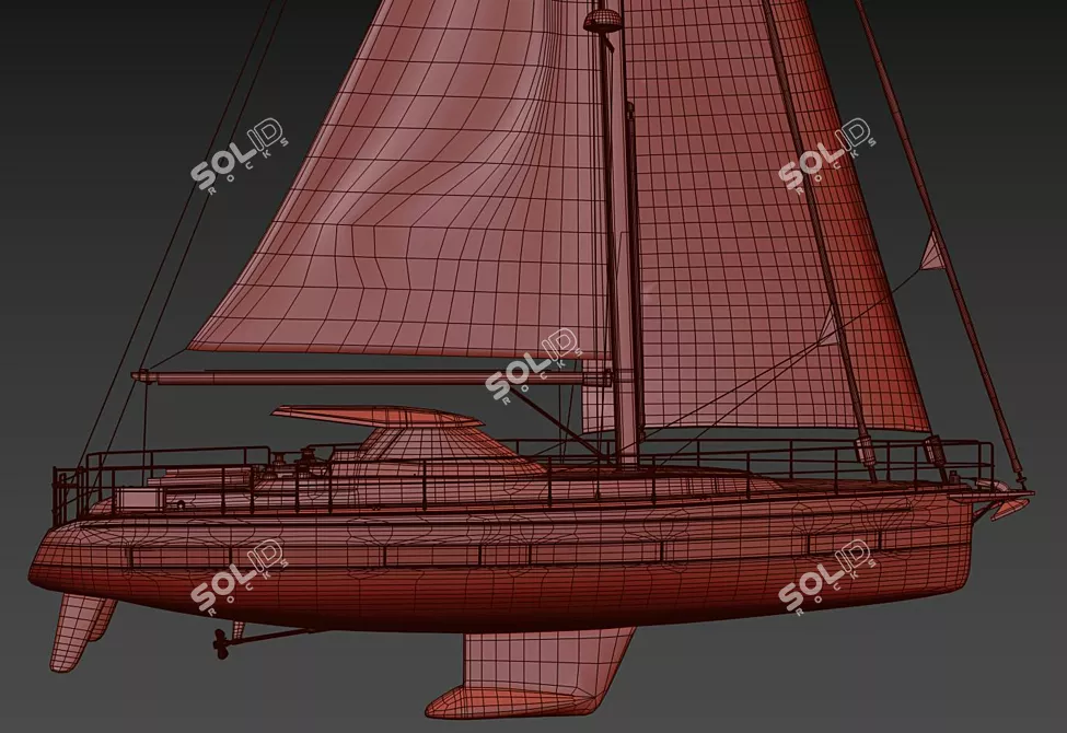 Amel 50: The Ultimate Blue Water Cruiser 3D model image 5