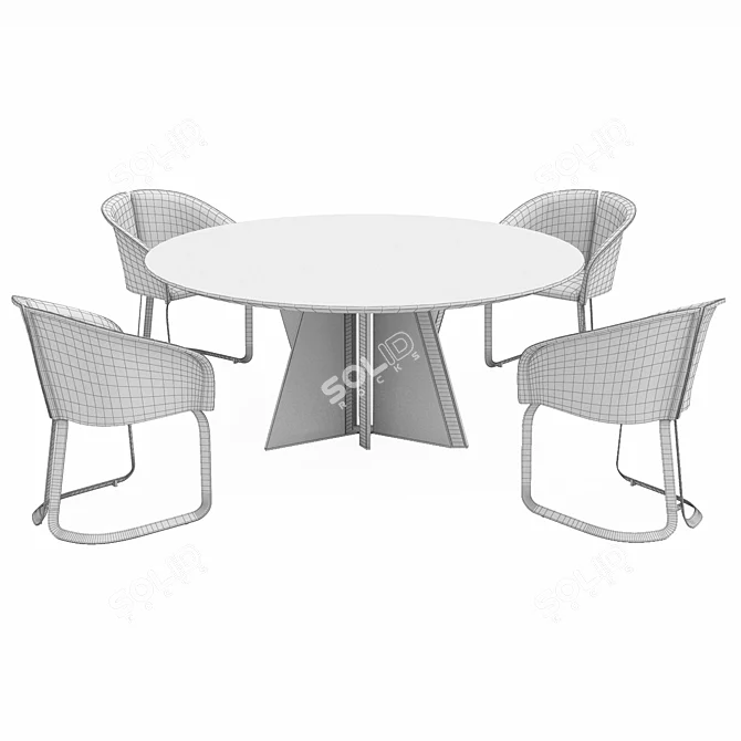 Elegant Milano Round Table 3D model image 5