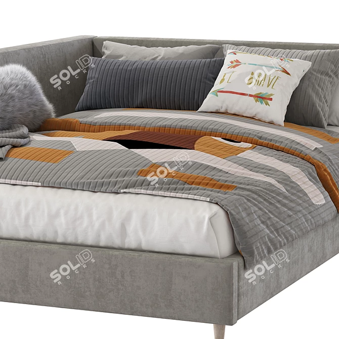 Product Title: Timo Corner Upholstered Bed 2 3D model image 7