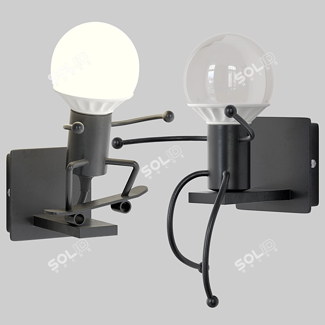 Minimalist Little Man Lamp 3D model image 3