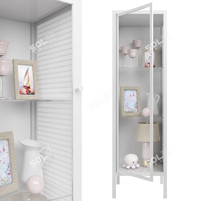 IKEA Baggebo Wardrobe: Stylish Storage with Glass Doors 3D model image 2