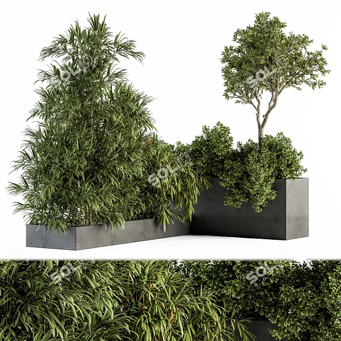 Nature's Oasis: Outdoor Plant Set 3D model image 1